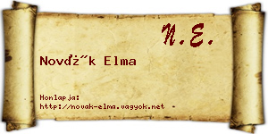 Novák Elma névjegykártya